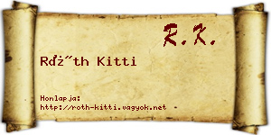 Róth Kitti névjegykártya