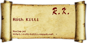 Róth Kitti névjegykártya